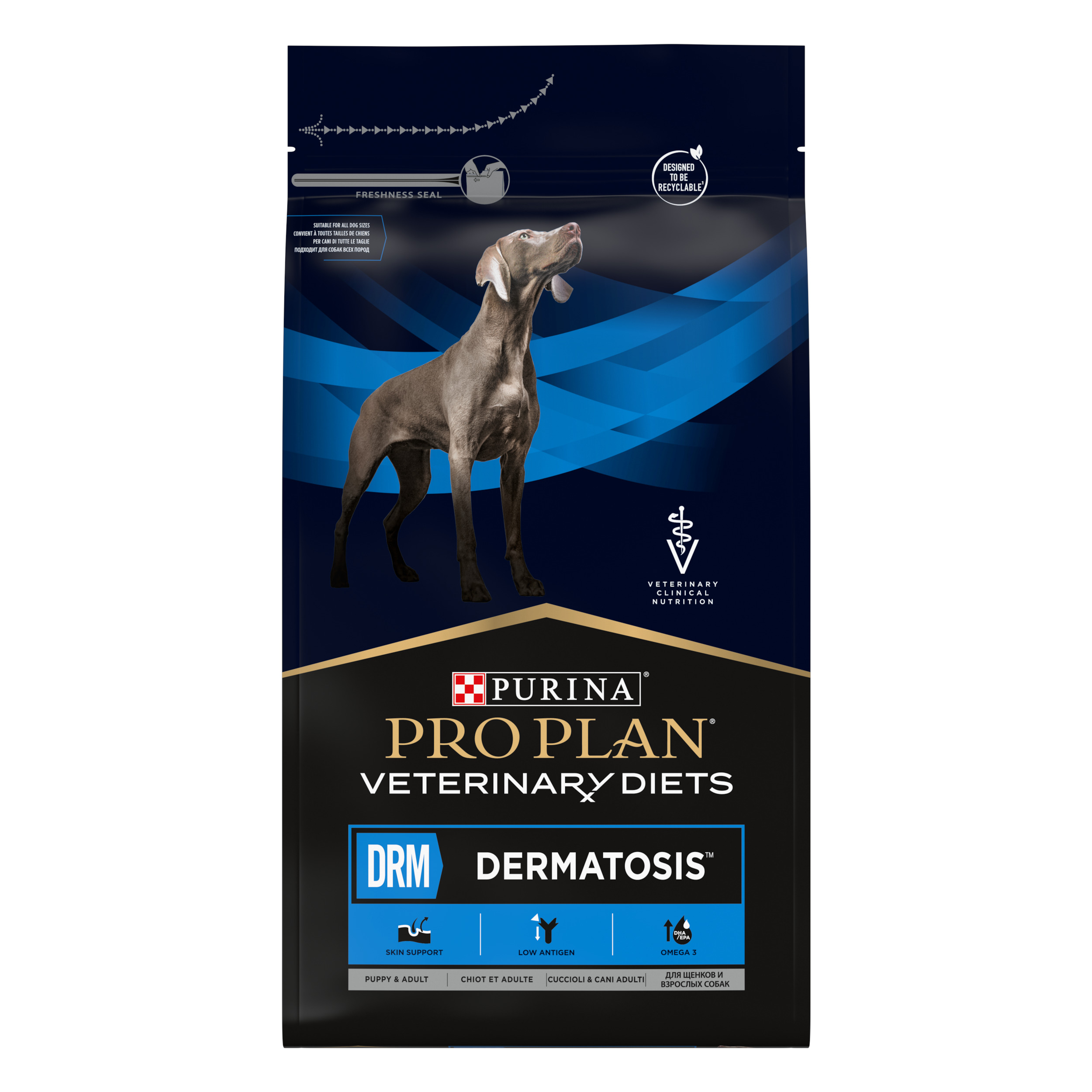 Сухой корм полнорационный диетический PRO PLAN® Veterinary Diets DRM Dermatosis  для щенков и взрослых собак для поддержания здоровья кожи при дерматозах и выпадении шерсти