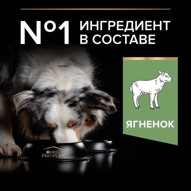 Сухой корм PRO PLAN® для взрослых собак средних пород с чувствительным пищеварением, с высоким содержанием ягненка